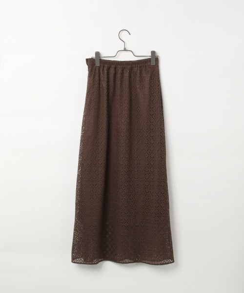 A part by（アパートバイ）の「CoNyキカレースロングスカート　911037（スカート・レディース・ブラウン/アイボリー/ライトグリーン・FREE）」の9枚目の写真