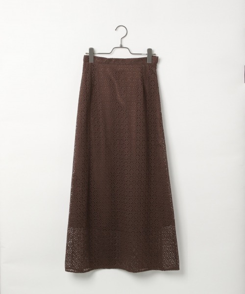A part by（アパートバイ）の「CoNyキカレースロングスカート　911037（スカート・レディース・ブラウン/アイボリー/ライトグリーン・FREE）」の13枚目の写真