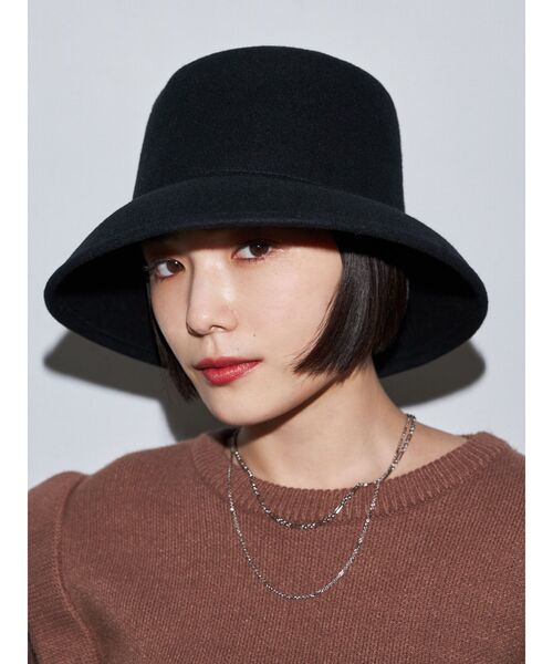 EMODA（エモダ）の「ワイドフェルトハット（ハット・レディース・ブラック/その他・FREE）」の3枚目の写真