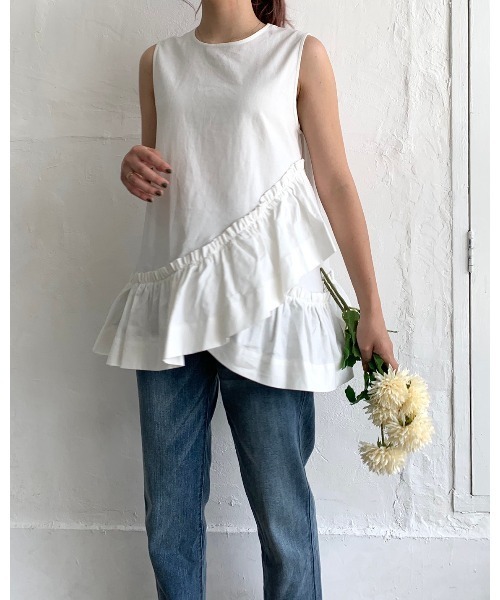 DAIS-Y(デイジー)の「前後2wayノースリーブブラウス(シャツ/ブラウス・レディース・ブラック/アイボリー・FREE)」の3枚目の写真