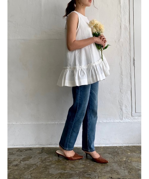 DAIS-Y(デイジー)の「前後2wayノースリーブブラウス(シャツ/ブラウス・レディース・ブラック/アイボリー・FREE)」の4枚目の写真