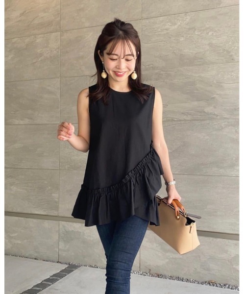 DAIS-Y(デイジー)の「前後2wayノースリーブブラウス(シャツ/ブラウス・レディース・ブラック/アイボリー・FREE)」の6枚目の写真