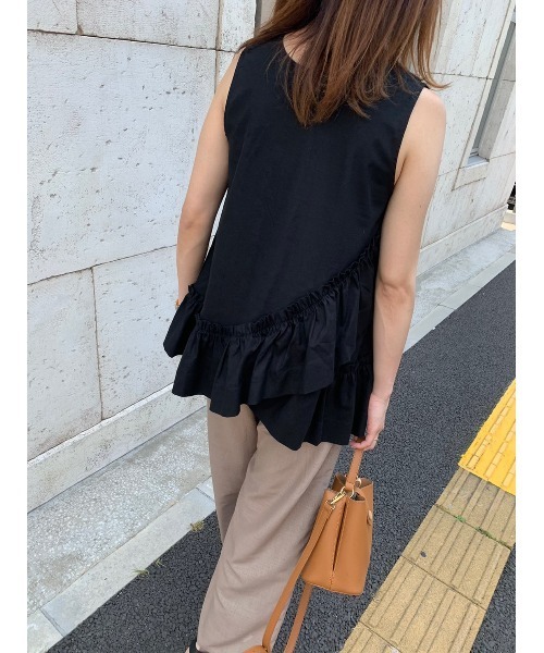 DAIS-Y(デイジー)の「前後2wayノースリーブブラウス(シャツ/ブラウス・レディース・ブラック/アイボリー・FREE)」の10枚目の写真