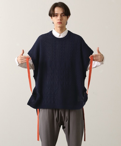 FRAPBOIS（フラボア）の「リースベスト（ニット/セーター・レディース・ネイビー/ブラック・1/2）」の17枚目の写真