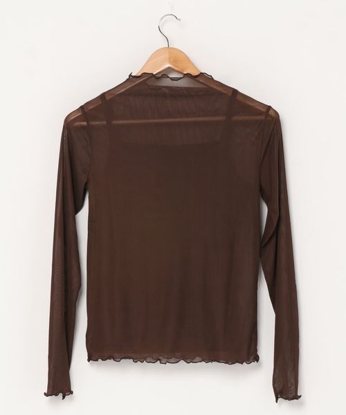 VANNIE U（ヴァニーユー）の「ハイネックチュールT（Tシャツ/カットソー・レディース・ブラウン/ベージュ・FREE）」の3枚目の写真