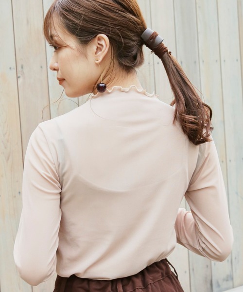 VANNIE U（ヴァニーユー）の「ハイネックチュールT（Tシャツ/カットソー・レディース・ブラウン/ベージュ・FREE）」の19枚目の写真
