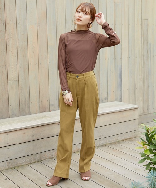 VANNIE U（ヴァニーユー）の「ハイネックチュールT（Tシャツ/カットソー・レディース・ブラウン/ベージュ・FREE）」の7枚目の写真