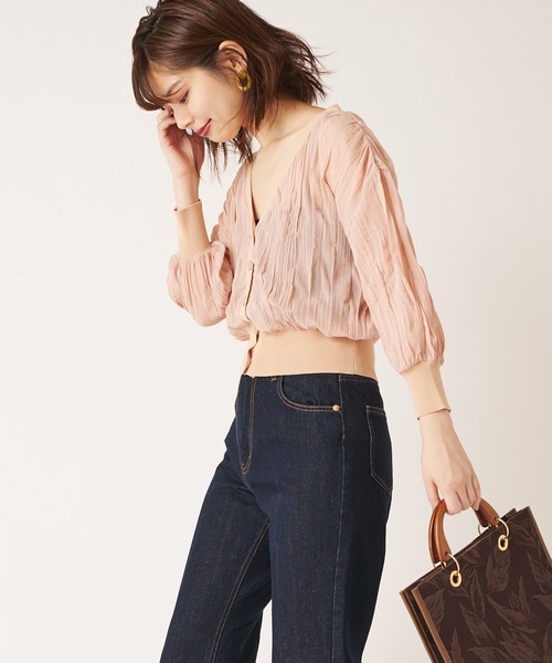 natural couture(ナチュラルクチュール)の「ほんのりシアークリンクルブラウスカーデ(カーディガン/ボレロ・レディース・ブラック/ベージュ/アイボリー/ピンクベージュ・FREE)」の17枚目の写真