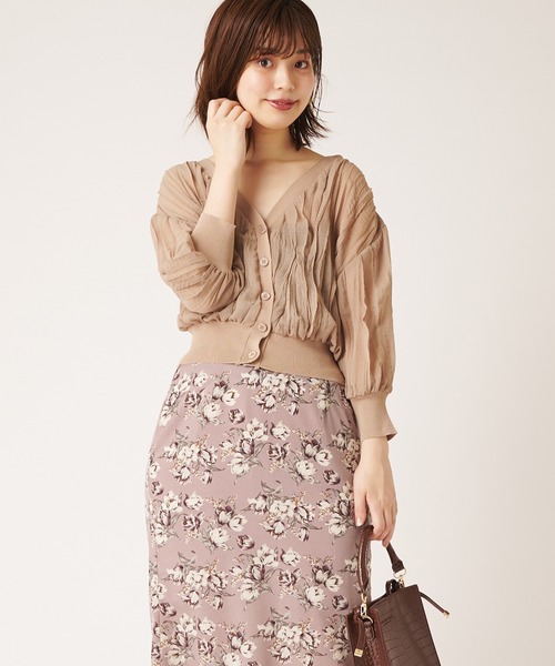 natural couture(ナチュラルクチュール)の「ほんのりシアークリンクルブラウスカーデ(カーディガン/ボレロ・レディース・ブラック/ベージュ/アイボリー/ピンクベージュ・FREE)」の7枚目の写真