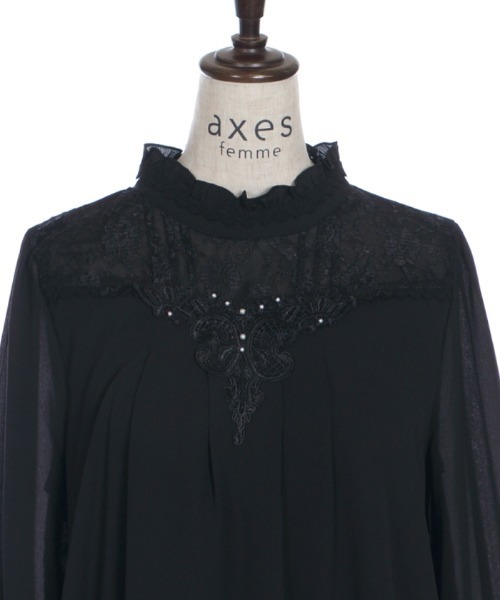 axes femme（アクシーズファム）の「バックシャンブラウスＰＯ（シャツ/ブラウス・レディース・ブラック/モカ/キナリ・MEDIUM）」の16枚目の写真