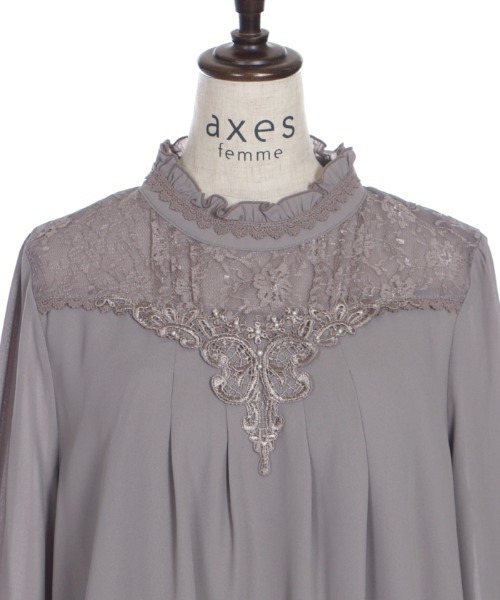 axes femme（アクシーズファム）の「バックシャンブラウスＰＯ（シャツ/ブラウス・レディース・ブラック/モカ/キナリ・MEDIUM）」の14枚目の写真