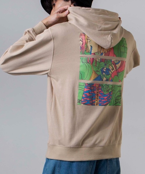 WEGO(ウィゴー)の「WEGO/ペアグラフィックプルパーカー(パーカー・メンズ・ベージュ/ホワイト/アイボリー/ブラック・SMALL/LARGE/MEDIUM)」の4枚目の写真