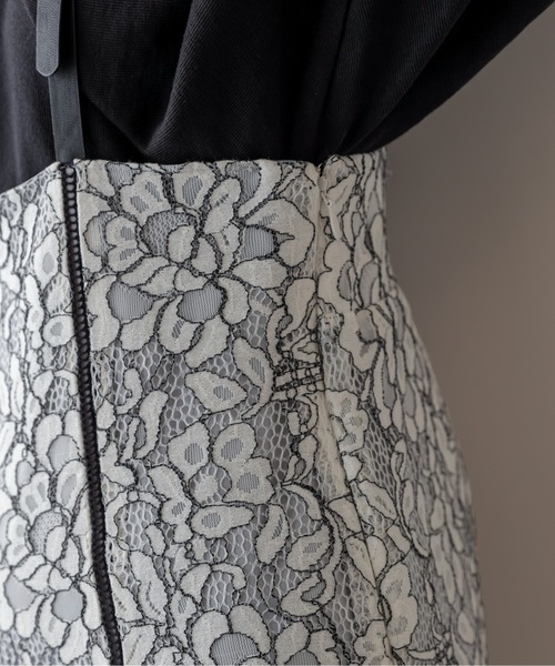 natural couture（ナチュラルクチュール）の「ハイウエストパイピング使いジャンスカ（ワンピース・レディース・オフホワイト/ブラック/モカ・FREE）」の8枚目の写真