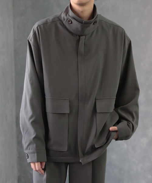 CREARE -LINO-（クレアーレリノ）の「くすみカラー オーバーサイズCPOブルゾン<セットアップ可>（ブルゾン・メンズ・カーキ/グレイッシュベージュ/ブラック・L/M）」の3枚目の写真