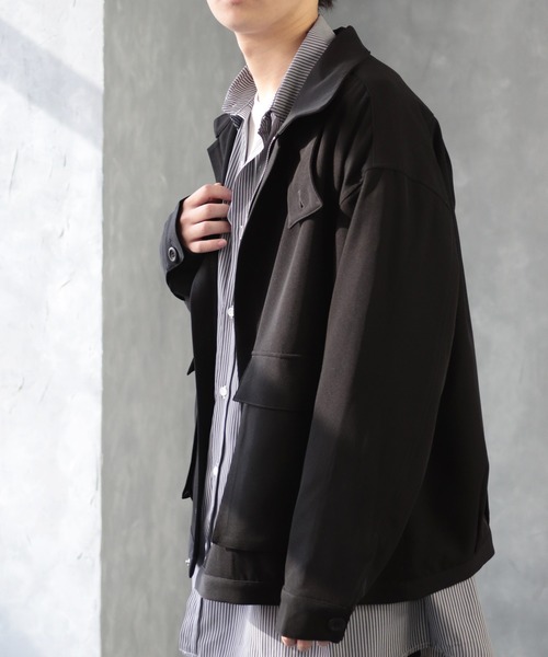 CREARE -LINO-（クレアーレリノ）の「くすみカラー オーバーサイズCPOブルゾン<セットアップ可>（ブルゾン・メンズ・カーキ/グレイッシュベージュ/ブラック・L/M）」の4枚目の写真