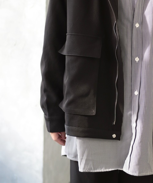 CREARE -LINO-（クレアーレリノ）の「くすみカラー オーバーサイズCPOブルゾン<セットアップ可>（ブルゾン・メンズ・カーキ/グレイッシュベージュ/ブラック・L/M）」の7枚目の写真