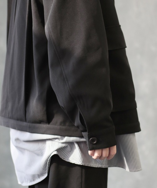 CREARE -LINO-（クレアーレリノ）の「くすみカラー オーバーサイズCPOブルゾン<セットアップ可>（ブルゾン・メンズ・カーキ/グレイッシュベージュ/ブラック・L/M）」の9枚目の写真