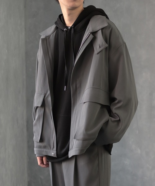 CREARE -LINO-（クレアーレリノ）の「くすみカラー オーバーサイズCPOブルゾン<セットアップ可>（ブルゾン・メンズ・カーキ/グレイッシュベージュ/ブラック・L/M）」の19枚目の写真