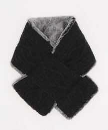 Right-on | ニット切り替えティペット(ストール/ショール)