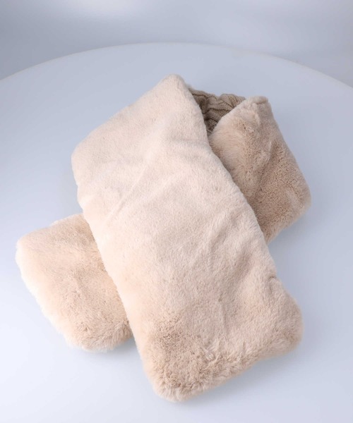 Right-on（ライトオン）の「ニット切り替えティペット（ストール/ショール・レディース・ダークグレー/ベージュ・ONE SIZE）」の3枚目の写真