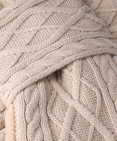 Right-on（ライトオン）の「ニット切り替えティペット（ストール/ショール・レディース・ダークグレー/ベージュ・ONE SIZE）」の6枚目の写真