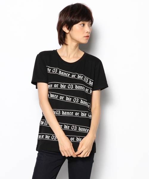 DANCE LB-03（ダンス エルビー・ゼロスリー）の「DOD LINE Tシャツ（Tシャツ/カットソー・レディース・ホワイト系/ブラック系・FREE）」の2枚目の写真