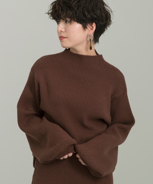 Ambre Neige(アンブルネージュ)の「ボリュームソデリブニット/【WEB/EC限定商品】(ニット/セーター・レディース・ブラック/ダークブラウン・FREE)」の17枚目の写真