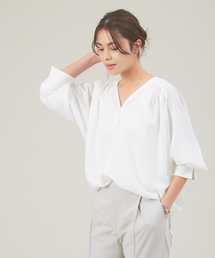qualite | ストレッチジョーゼットカーデブラウス(シャツ/ブラウス)