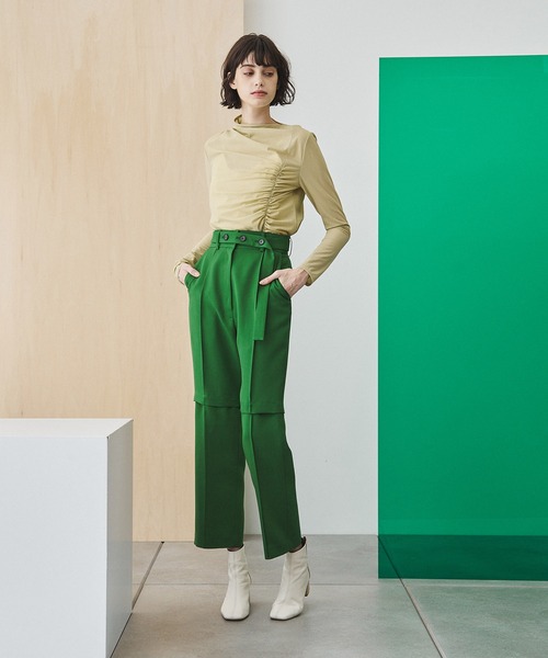 UNITED TOKYO（ユナイテッドトウキョウ）の「アシメシャーリングカットソー（Tシャツ/カットソー・レディース・ミント/ブラック/ブラウン・1）」の6枚目の写真