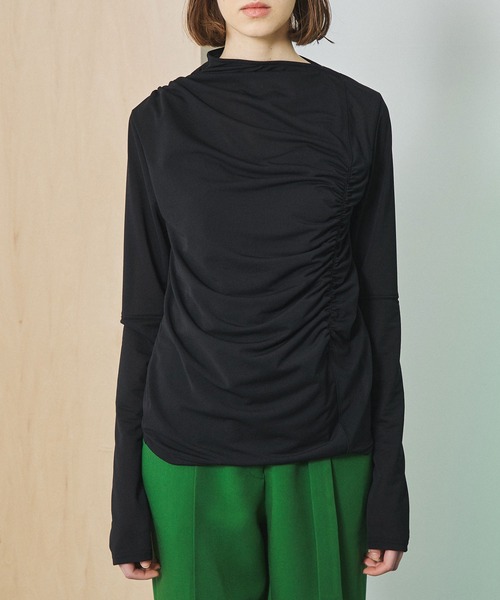 UNITED TOKYO（ユナイテッドトウキョウ）の「アシメシャーリングカットソー（Tシャツ/カットソー・レディース・ミント/ブラック/ブラウン・1）」の15枚目の写真