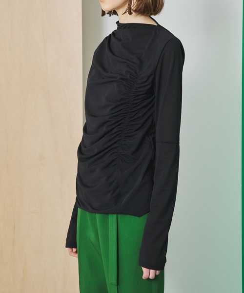 UNITED TOKYO（ユナイテッドトウキョウ）の「アシメシャーリングカットソー（Tシャツ/カットソー・レディース・ミント/ブラック/ブラウン・1）」の16枚目の写真