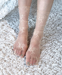 c.u.l（シーユーエル）の「【c.u.l】【単品販売】 フラワーデザイン 花柄レースソックス cula149（ソックス/靴下）」