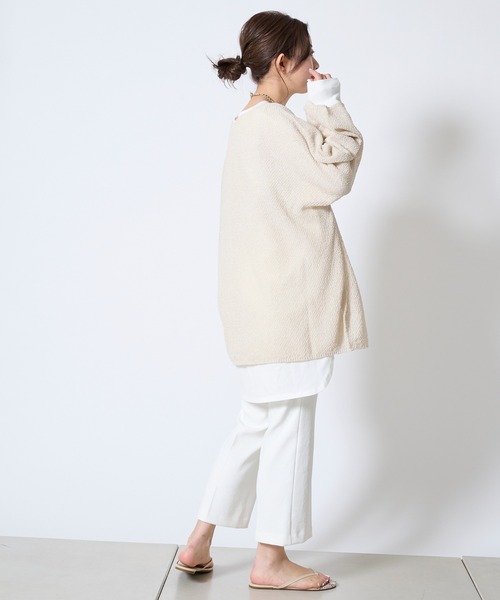 DouDou（ドゥドゥ）の「【新色追加】和紙メッシュプルオーバー（ニット/セーター・レディース・オフホワイト/カーキ/ピンク/ホワイト/チャコールグレー/グリーン・FREE）」の19枚目の写真