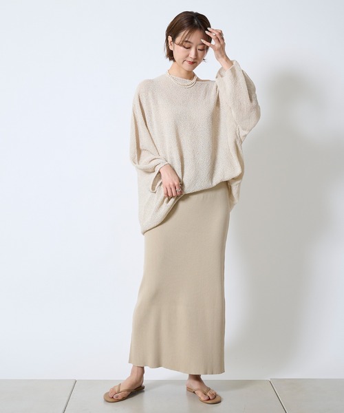 DouDou（ドゥドゥ）の「【新色追加】和紙メッシュプルオーバー（ニット/セーター・レディース・オフホワイト/カーキ/ピンク/ホワイト/チャコールグレー/グリーン・FREE）」の17枚目の写真