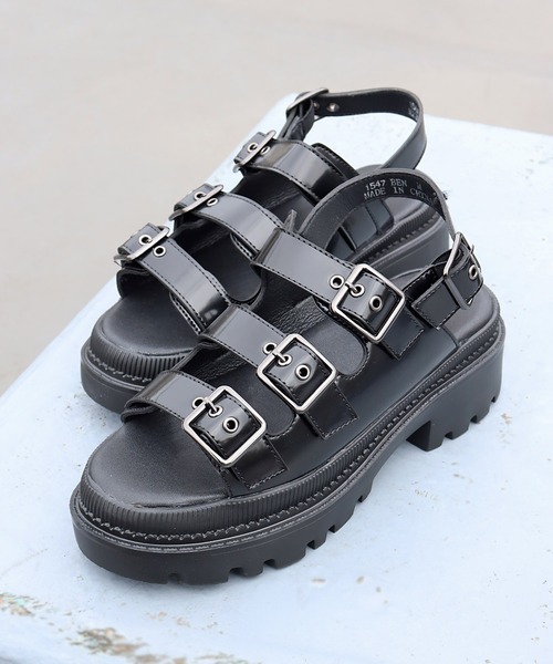 LOVEHUNTER(ラブハンター)の「厚底ソールストラップサンダル(サンダル・レディース・ブラック/ブラック系その他・S/M/L/LL)」の5枚目の写真