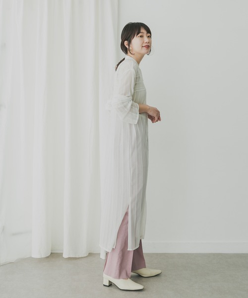 KBF+(ケービーエフプラス)の「KBF+ 幾何学柄レースシャツワンピース(ワンピース・レディース・ブラック/オフホワイト・ONE)」の14枚目の写真