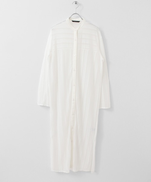 KBF+(ケービーエフプラス)の「KBF+ 幾何学柄レースシャツワンピース(ワンピース・レディース・ブラック/オフホワイト・ONE)」の4枚目の写真