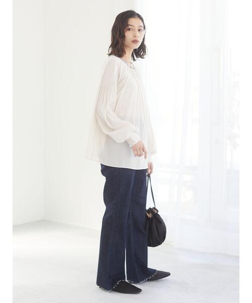 Green　Parks（グリーンパークス）の「ブーツカットデニムパンツ＊（デニムパンツ・レディース・アイボリー/ワンウォッシュ/ライトインディゴブルー・L/M）」の8枚目の写真