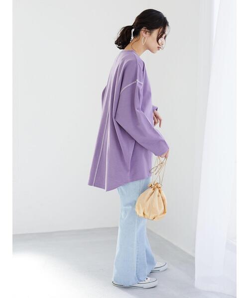 Green　Parks（グリーンパークス）の「ブーツカットデニムパンツ＊（デニムパンツ・レディース・アイボリー/ワンウォッシュ/ライトインディゴブルー・L/M）」の19枚目の写真