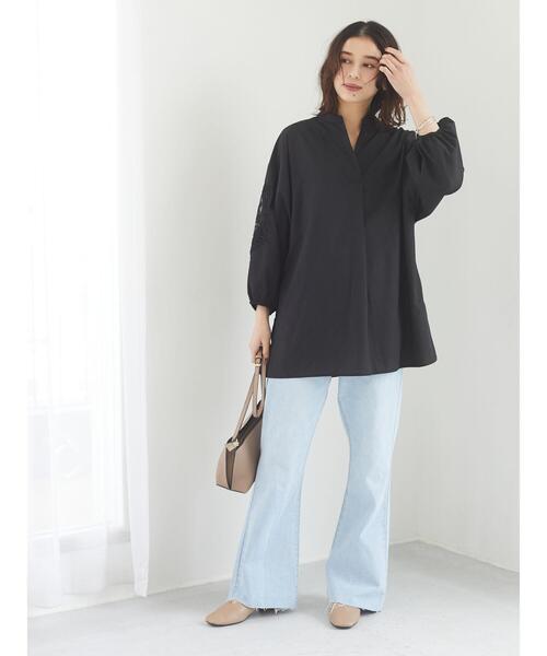 Green　Parks（グリーンパークス）の「ブーツカットデニムパンツ＊（デニムパンツ・レディース・アイボリー/ワンウォッシュ/ライトインディゴブルー・L/M）」の21枚目の写真