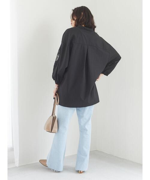 Green　Parks（グリーンパークス）の「ブーツカットデニムパンツ＊（デニムパンツ・レディース・アイボリー/ワンウォッシュ/ライトインディゴブルー・L/M）」の22枚目の写真