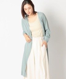 ウォッシャブルシアーロングカーディガン