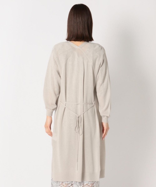 MEW'S REFINED CLOTHES（ミューズリファインドクローズ）の「ウォッシャブルシアーロングカーディガン（カーディガン/ボレロ・レディース・グリーン/グレイッシュベージュ/ブラック・MEDIUM）」の8枚目の写真