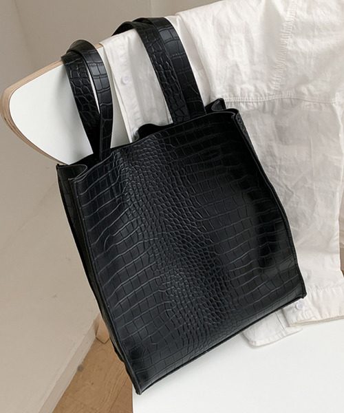 JUNOAH（ジュノア）の「型押しトートバッグ（トートバッグ・レディース・ブラック/ホワイト/パープル/グリーン/ブルー・FREE）」の21枚目の写真