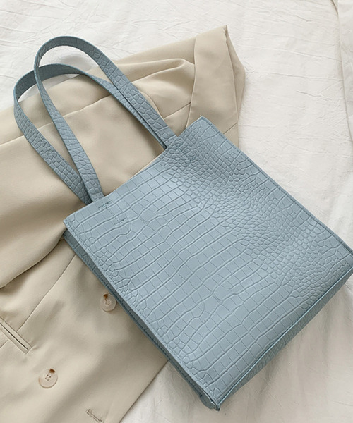 JUNOAH（ジュノア）の「型押しトートバッグ（トートバッグ・レディース・ブラック/ホワイト/パープル/グリーン/ブルー・FREE）」の13枚目の写真