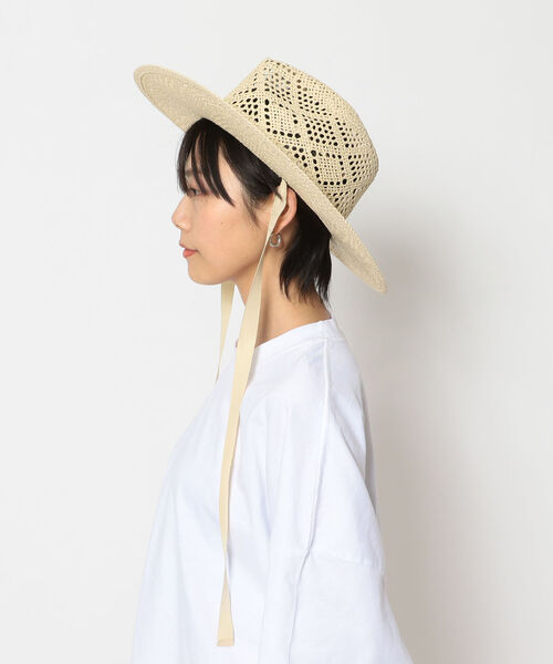 AVIREX（アヴィレックス）の「透かし網ハット/ HAT（ハット・レディース・ベージュ/オフホワイト・FREE）」の10枚目の写真
