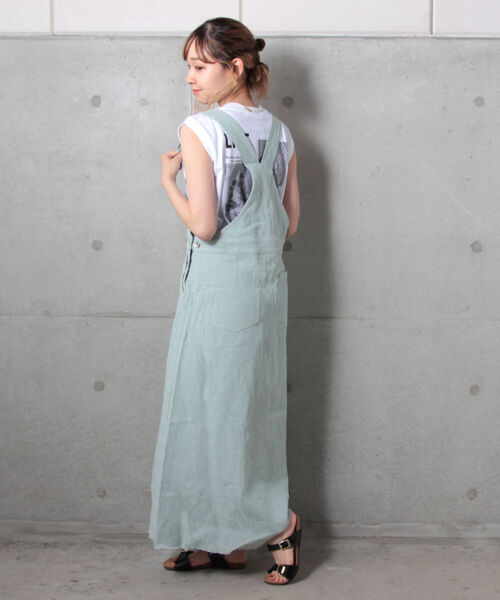 fredy repit（フレディレピ）の「リネンスラブジャンスカ（ジャンパースカート・レディース・チャコールグレー/ベージュ/サックスブルー・38）」の20枚目の写真