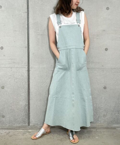 fredy repit（フレディレピ）の「リネンスラブジャンスカ（ジャンパースカート・レディース・チャコールグレー/ベージュ/サックスブルー・38）」の13枚目の写真