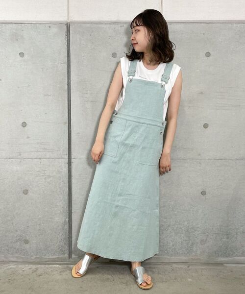 fredy repit（フレディレピ）の「リネンスラブジャンスカ（ジャンパースカート・レディース・チャコールグレー/ベージュ/サックスブルー・38）」の16枚目の写真
