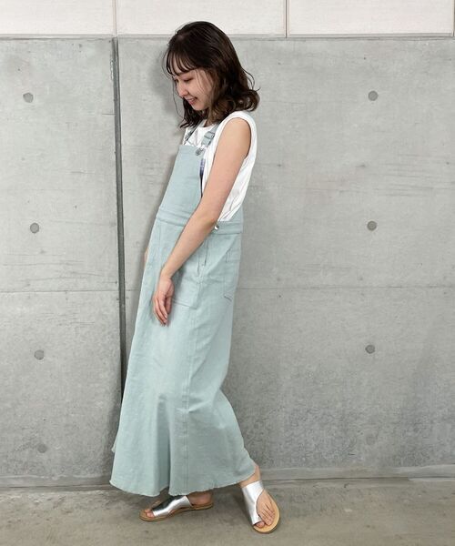 fredy repit（フレディレピ）の「リネンスラブジャンスカ（ジャンパースカート・レディース・チャコールグレー/ベージュ/サックスブルー・38）」の17枚目の写真